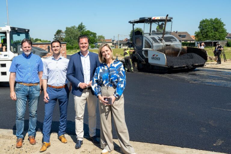 First in Belgium road made of grassphalt on business park in Voeren